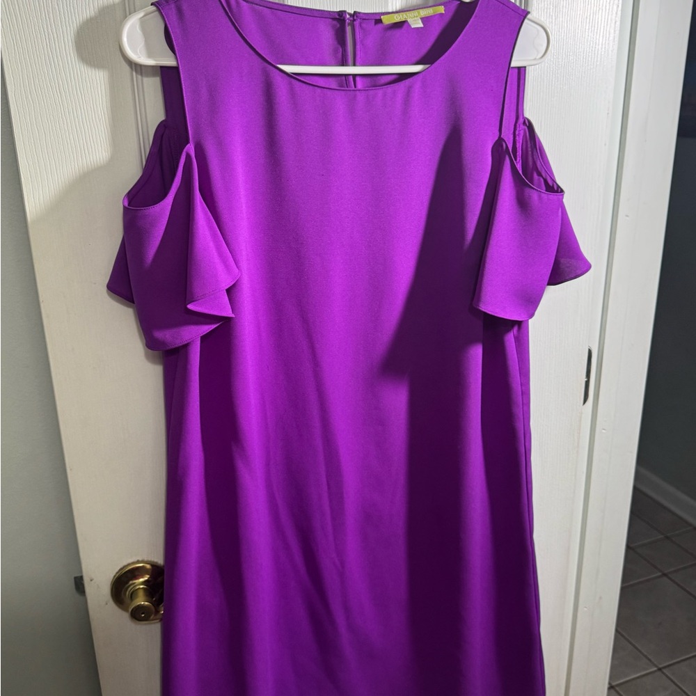 Gorgeous Elegant Purple Cold Shoulder Dress Giani Bini
